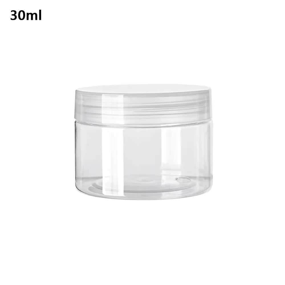 Cosmetic Jars Empty Clear PET Plastic Cream Sample Containers 5 Pack