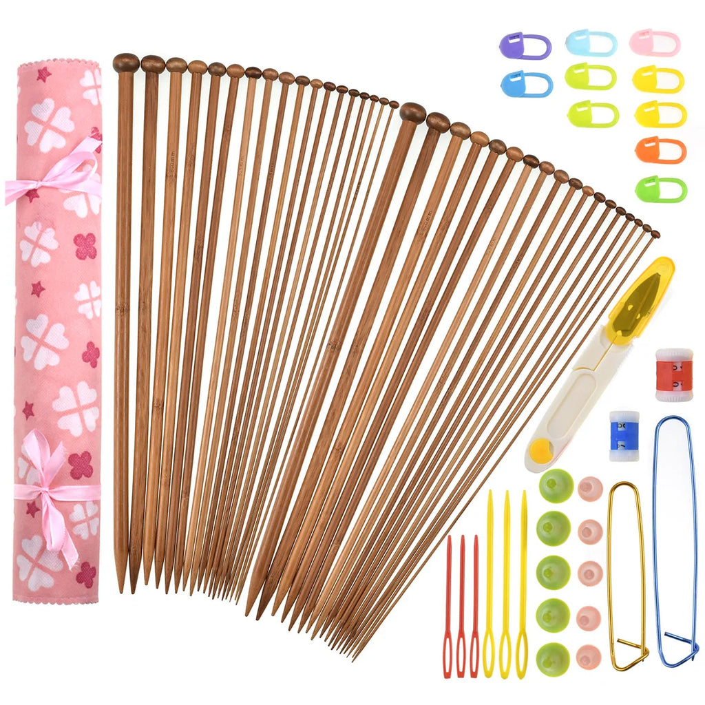 Knitting Needles, LOOEN Wooden for Handmade Sweaters, Scarves & Crafts
