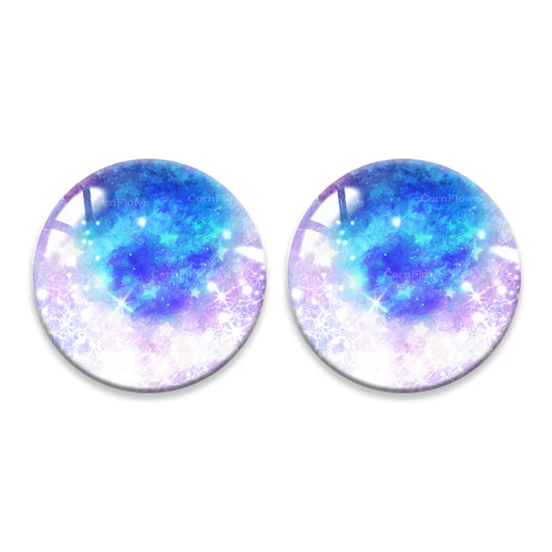 Doll Eyes Galaxy Glass Cabochons Dragon Cat Eye Flatback 8-25mm 20pcs BJD