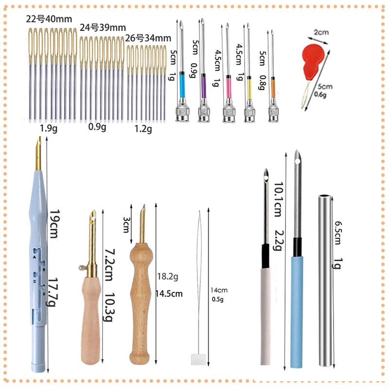 Punch Needle Tool Set, Adjustable Embroidery Pen for Beginner Yarn Crafts
