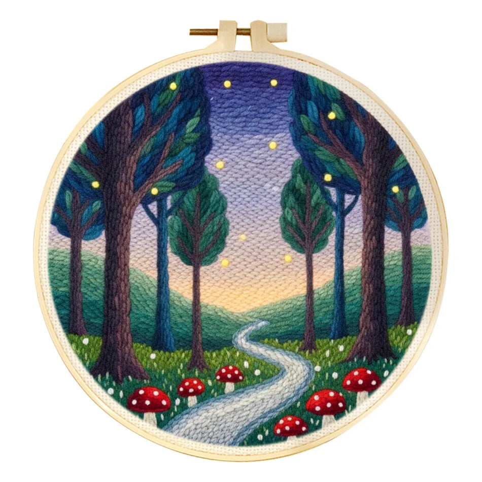 Punch Needle Kit, Forest River Landscape for Handmade Wall Art & Gifts