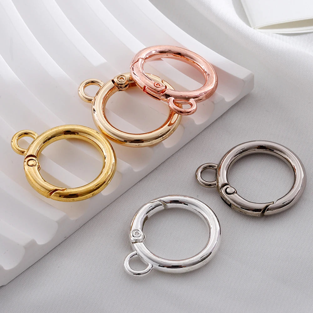 Spring Clasps Metal O-Ring Keychain Hooks DIY Jewelry Making Craft Supplies
