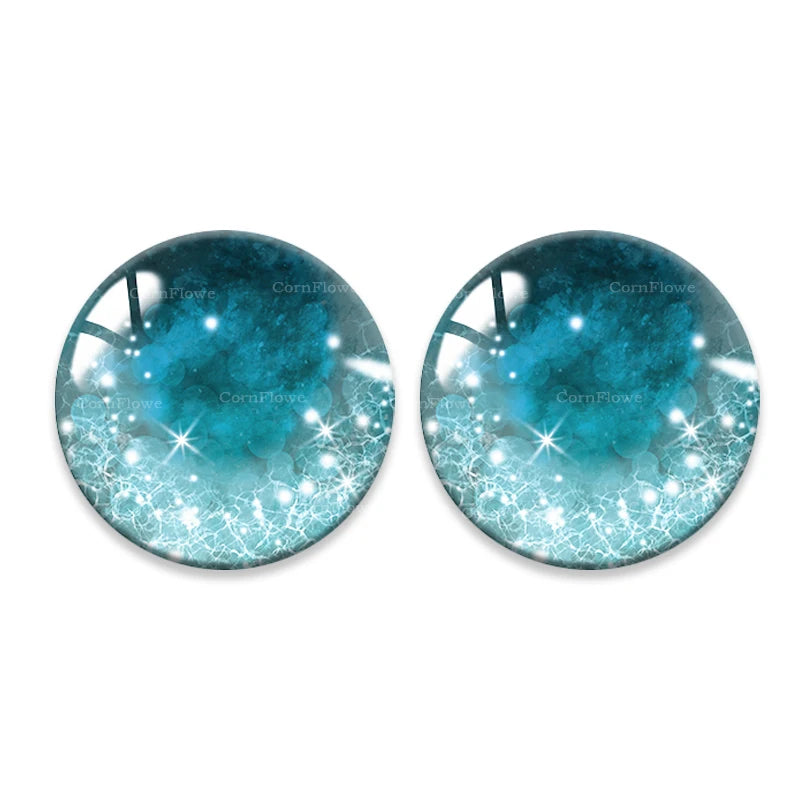 Doll Eyes Galaxy Glass Cabochons Dragon Cat Eye Flatback 8-25mm 20pcs BJD