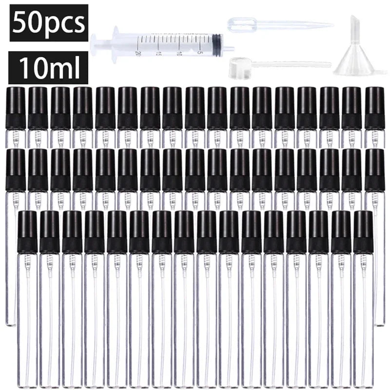 Spray Bottles Empty Glass Refillable with Perfume Refill Tools 50 Pack