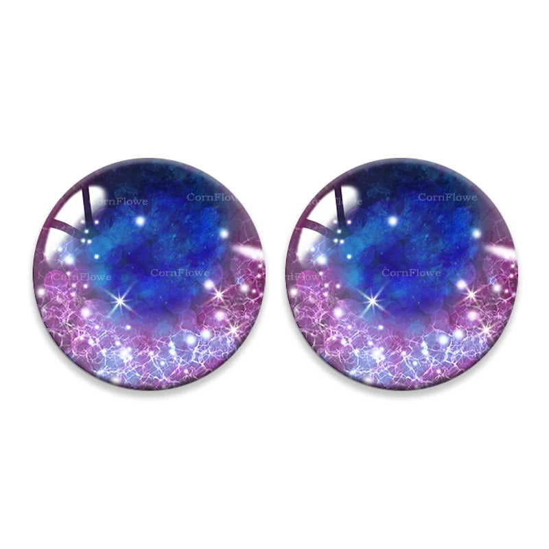 Doll Eyes Galaxy Glass Cabochons Dragon Cat Eye Flatback 8-25mm 20pcs BJD