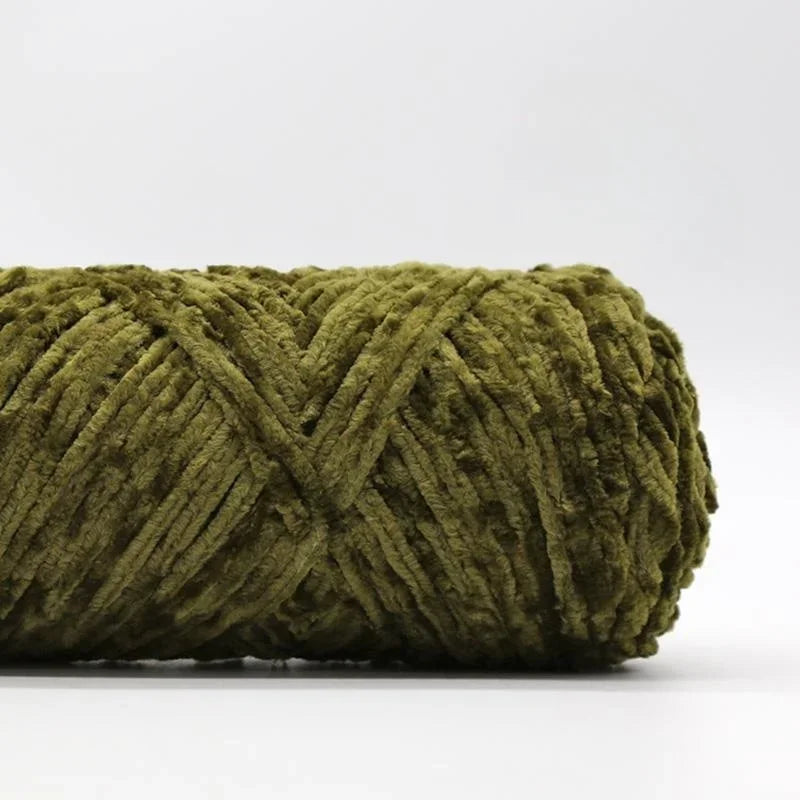 Yarn, Chenille Velvet-Style with Gold Luster for Scarves, Sweaters & Dolls