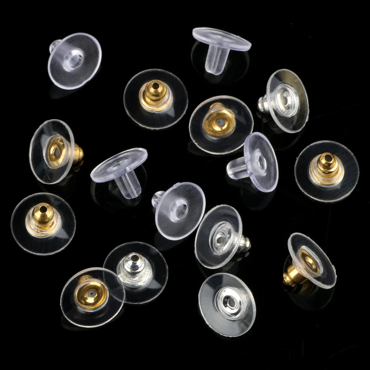 Earring Backs Soft Silicone Rubber Bullet Stoppers DIY Jewelry Making