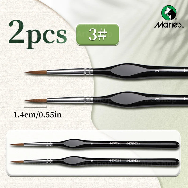 Micro Detail Paint Brush, Marie's — 11 Sizes, 00000 to 7, Nylon Hair