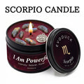 Scorpio Zodiac Scented Candle, Sandalwood Myrrh, Astrology Aromatherapy Candle in Tin, Home Fragrance Decor Birthday Gift, 3oz