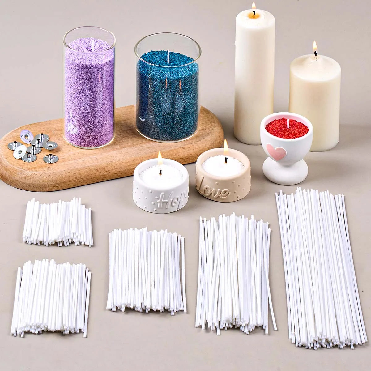 50pcs 5-20cm Candle Wicks Waxed Cotton Set Smokeless Wax Core DIY Soy Wax Core Wax Wick For Candles Making Supplies