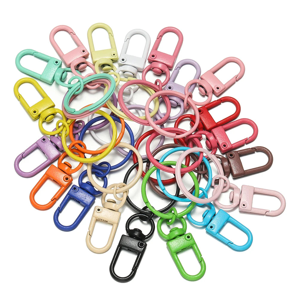 Lobster Clasps Colored Alloy Hooks with Keyrings DIY Jewelry Making