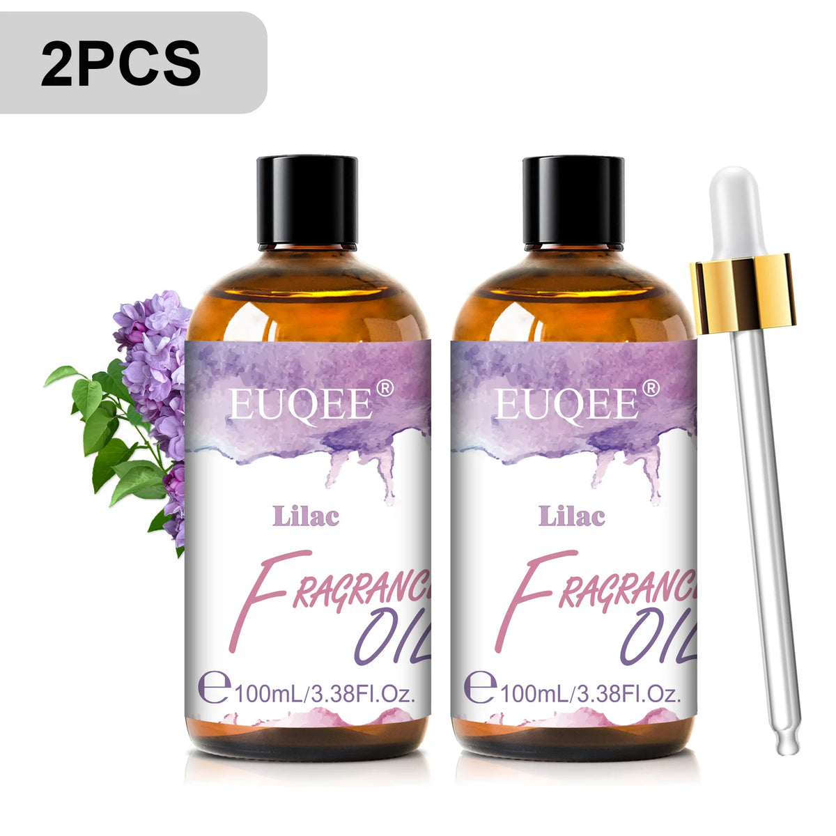 EUQEE Premium Fragrance Oil 100ml UV Glass Gold Dropper Candle Soap Bath Bomb 18 Scents