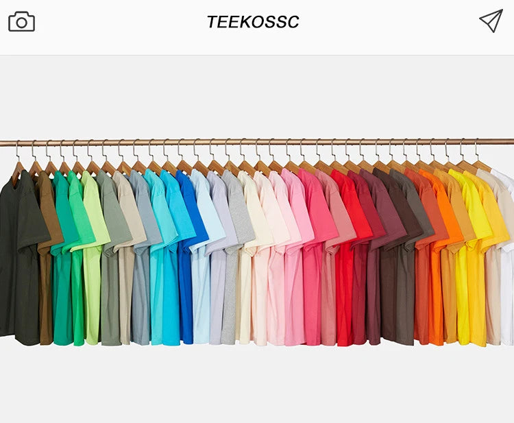 T-Shirt Unisex Solid Color 100% Cotton Loose Fit Short Sleeve Candy Color Tee