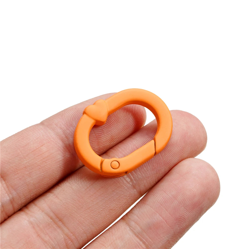 Spring Clasps Colorful Metal Oval Keyring Hooks DIY Jewelry Making
