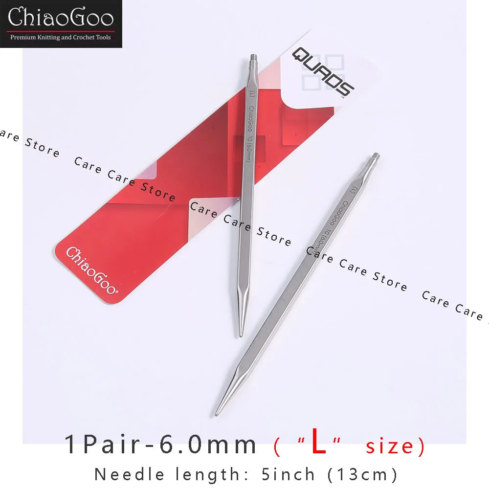 Knitting Needle Tips, ChiaoGoo QUADS Cubic for Interchangeable Yarn Crafts