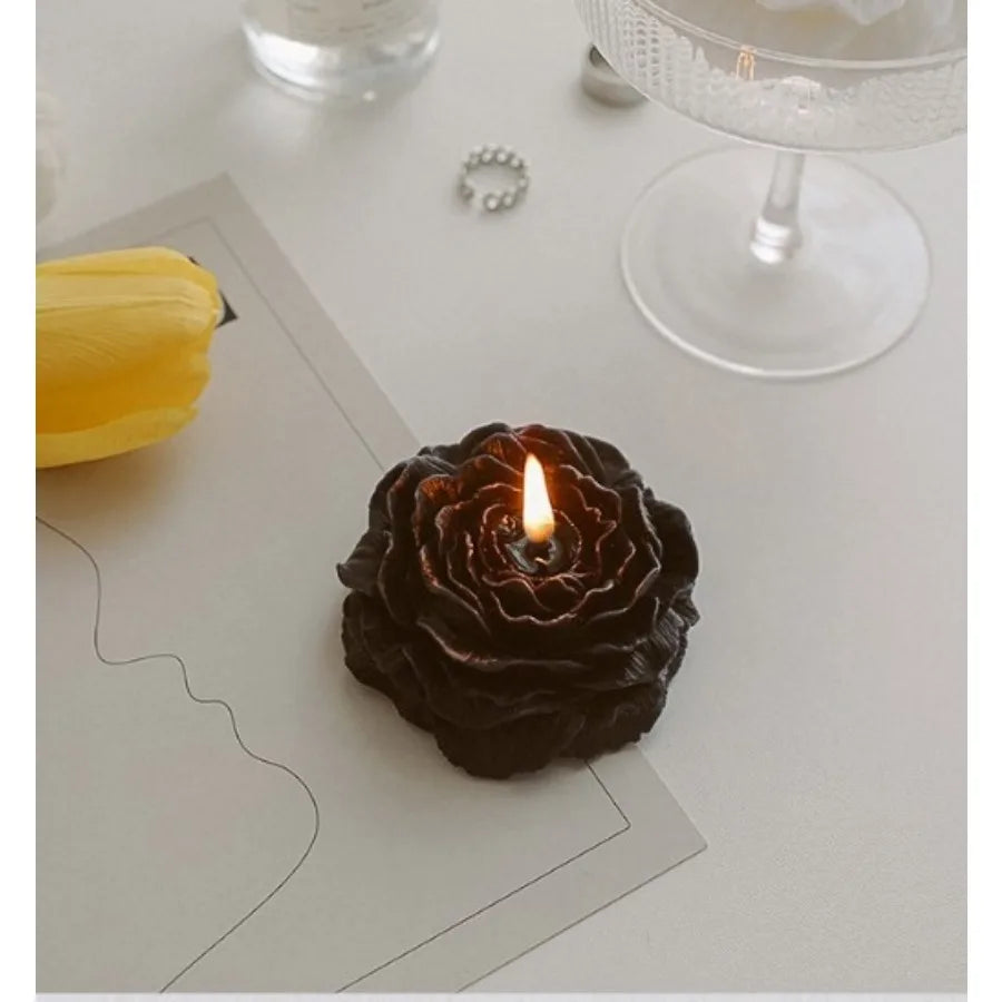 1pc Handmade Peony Flower-Shaped Scented Candle with Long-Lasting Fragrance for Home Decor & Relaxation Ideal for Bedroom/Spa