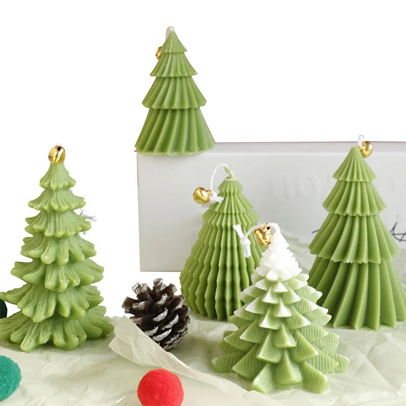 Scented Candle Christmas Tree Handmade Bell Design Holiday Home Fragrance