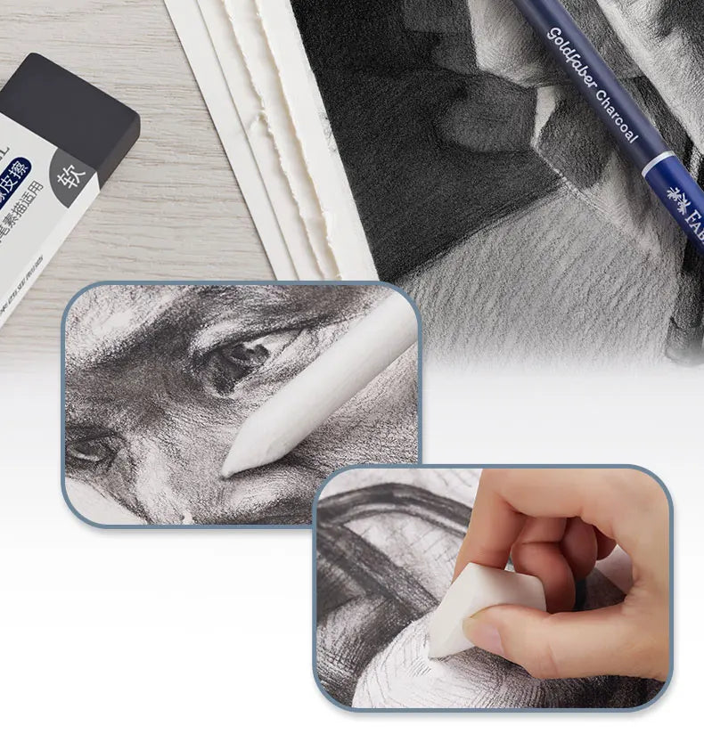 Charcoal & Graphite Sketch Pencil Set — Extra Soft to Hard, 5 or 6 Pieces