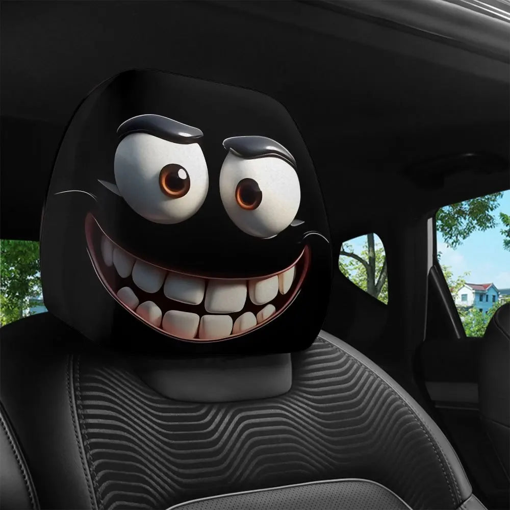Smiley Face Printed Car Pillowcase Car Dashboard Ornament Decoration