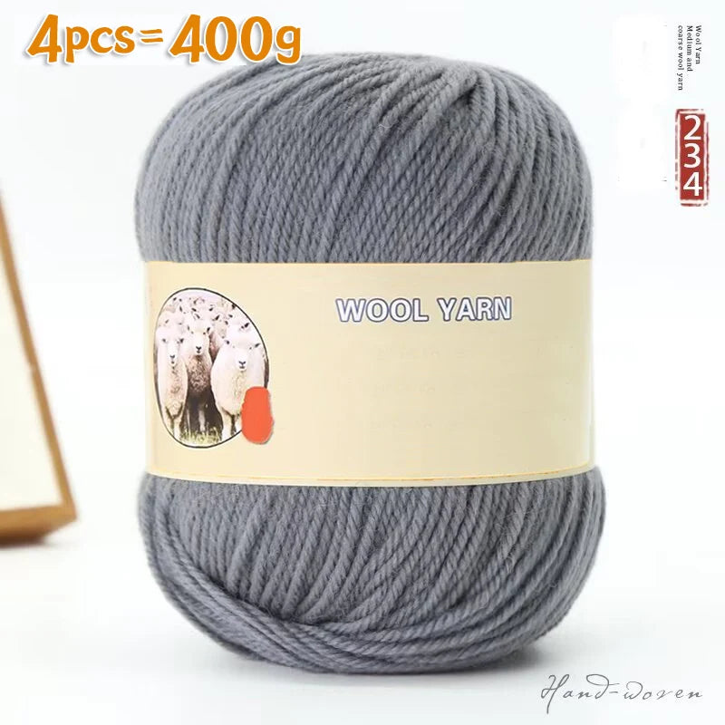 Yarn, Medium-Thick for Hand Knitting Sweaters, Hats, Scarves & Coats