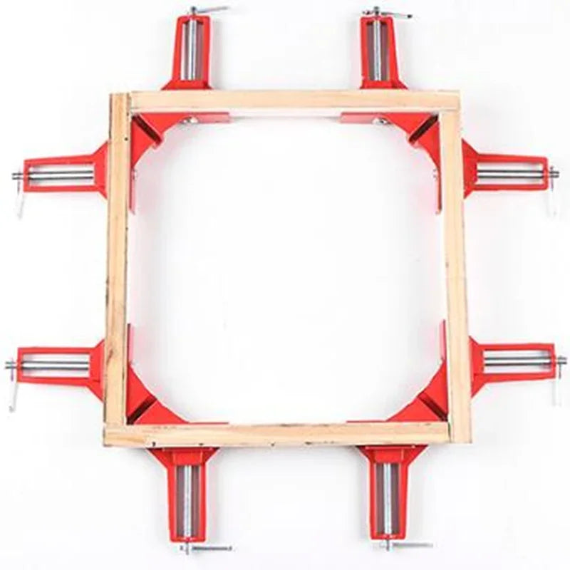 Wooden square frame picture frame corner clamp on a white background