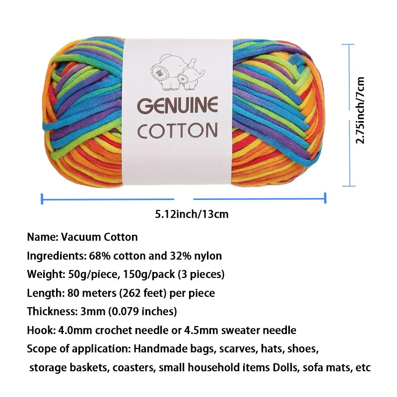 Yarn, Hollow Cord for Crochet Shoes, Scarves, Bags, Hats & Blanket Crafts