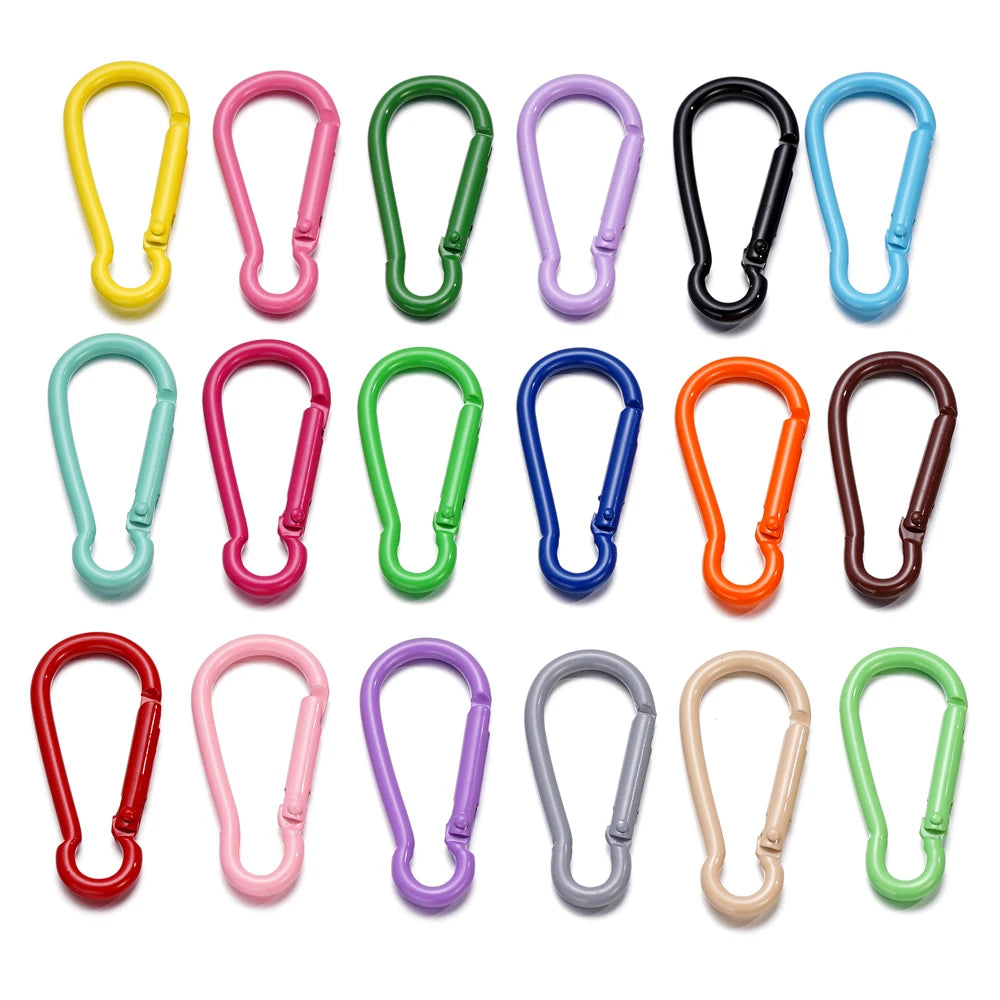 Keyrings . Long Spring Keyring Openable Carabiner Clips Hooks DIY Jewelry Making