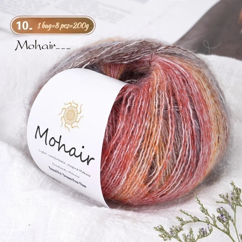 Yarn, Striped Gradient for Crochet Openwork Sweaters, Scarves & Shawls
