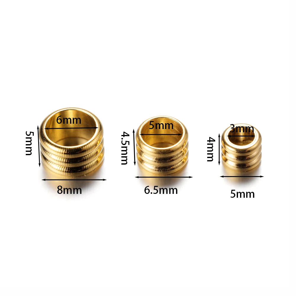 Spacer Beads Stainless Steel Large-Hole Necklace Charms for DIY Jewelry Making