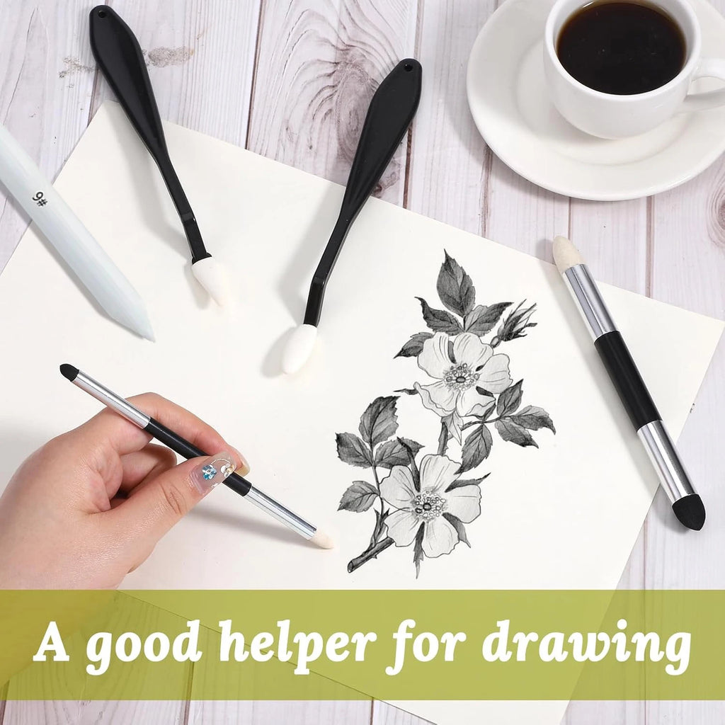 Dual-Tip Blending Sponge Pens — Foam Blenders for Drawing & Pastel