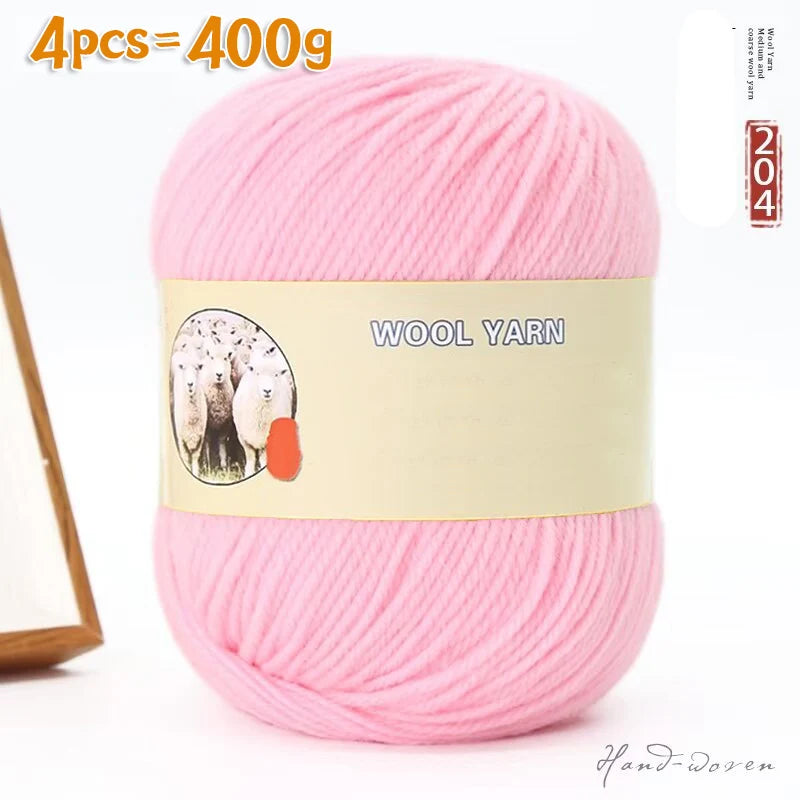 Yarn, Medium-Thick for Hand Knitting Sweaters, Hats, Scarves & Coats