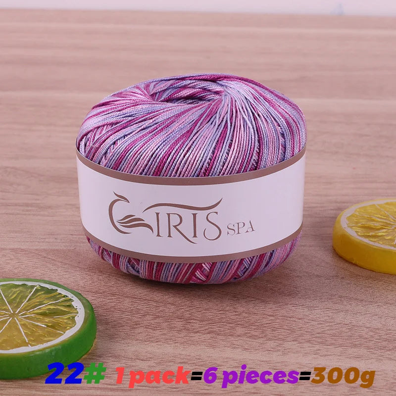 Yarn, Fine Lace with Gradient Colors for Crochet Shawls & Summer Knitwear