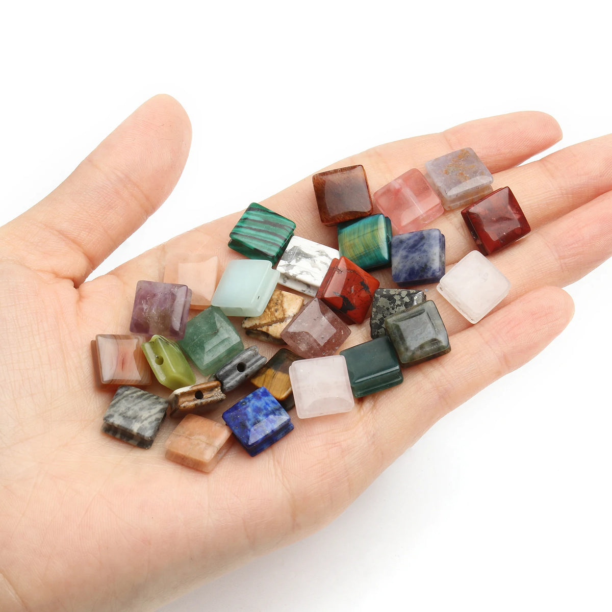 Stone Beads Square Amethyst Aventurine Quartz Styles for DIY Jewelry Making