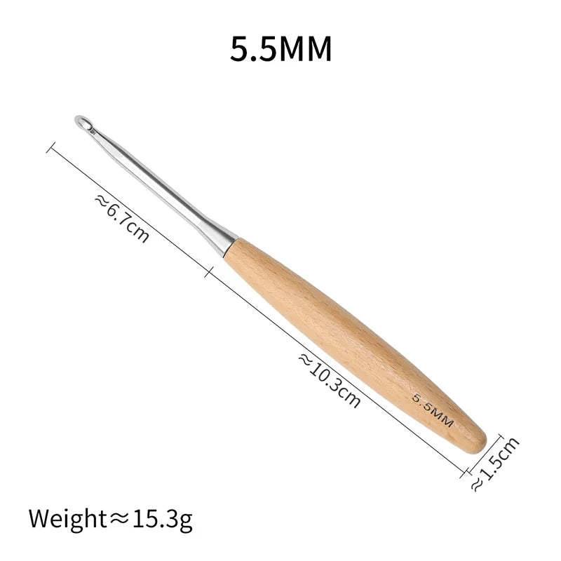 Crochet Hook, Wooden Handle for Handmade Sweaters & Needlecraft Projects