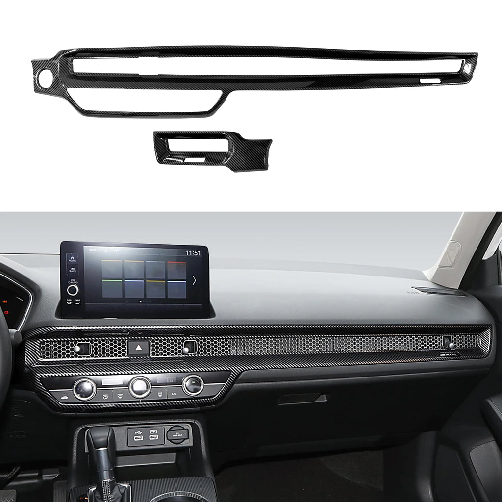 For Honda Civic 11th Gen (2022-2026) Accessories, Steering Wheel Trim, Center Console Gear Shift Panel ,Carbon Fiber ABS Sticker