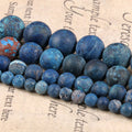 Stone Beads Matte Round Turquoise Jasper Quartz Styles for DIY Jewelry Making