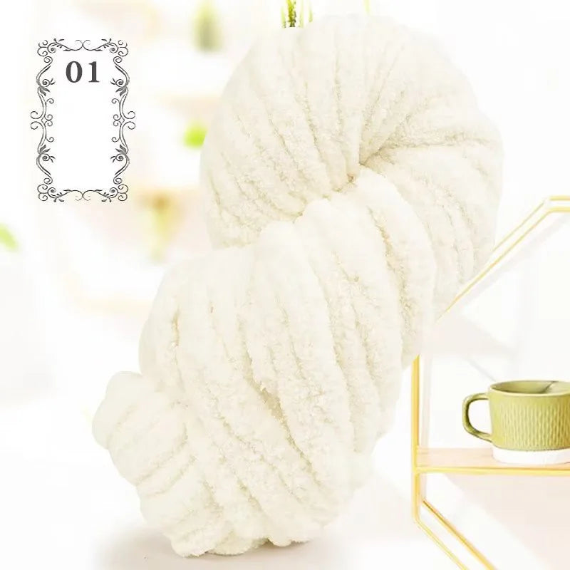 Yarn, Thick Chenille for Handmade Throws, Blankets, Rugs & Pet Bed Crafts