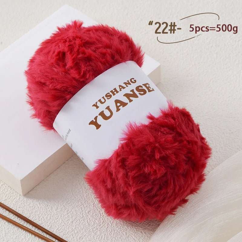 Yarn, Chunky Faux Fur for Crochet Shoes, Bags, Pendants & Slipper Crafts