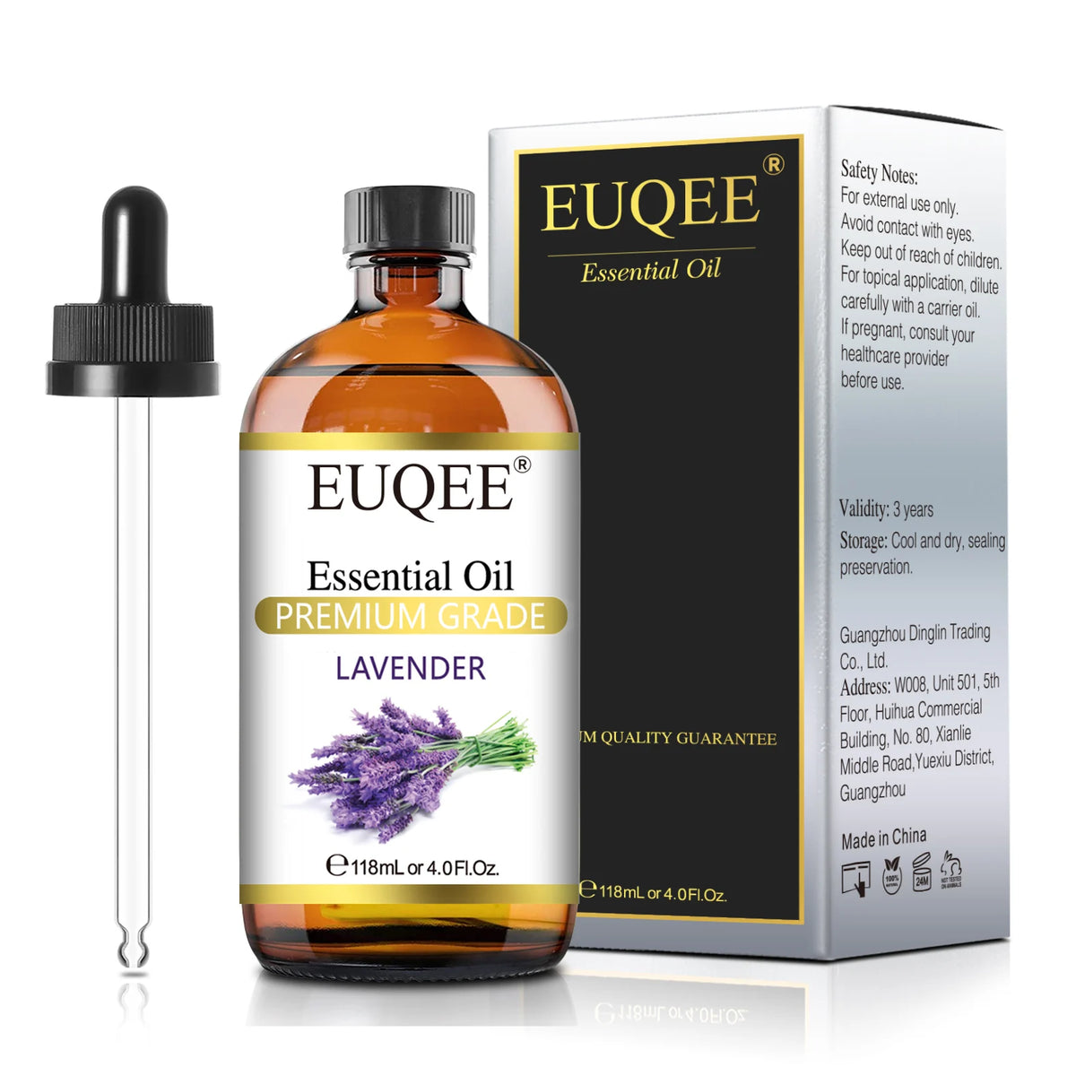 EUQEE Pure Essential Oil 118ml Premium Grade Glass Dropper Diffuser Candle 22 Scents