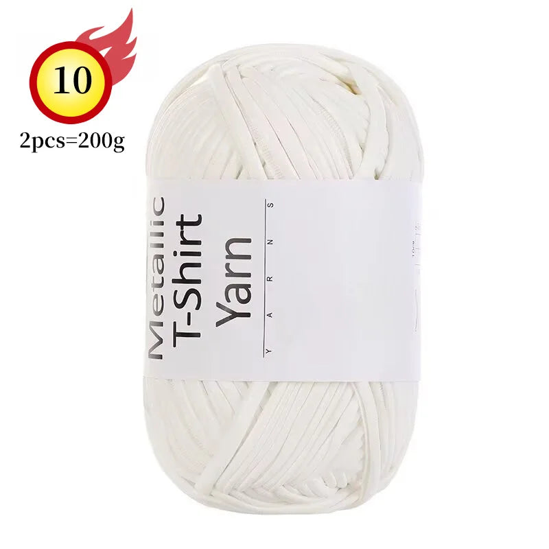 Yarn, Shiny Metallic Fabric for Crochet Bags, Cushions, Baskets & Crafts