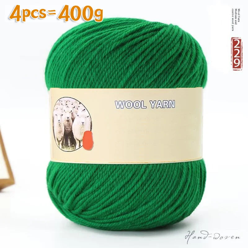Yarn, Medium-Thick for Hand Knitting Sweaters, Hats, Scarves & Coats