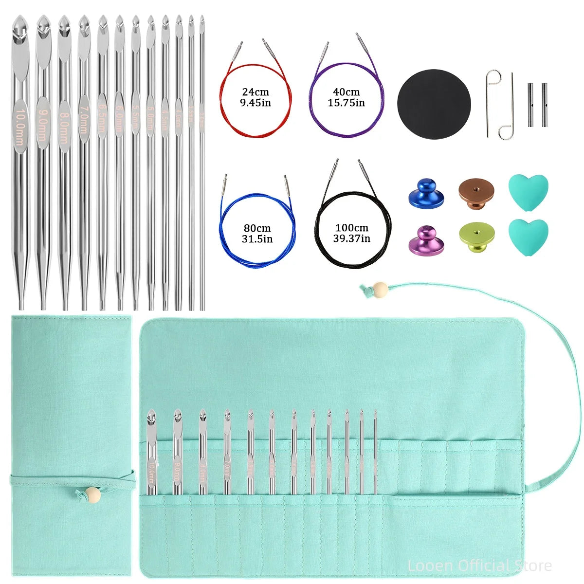 Crochet Hooks, Detachable Set with Storage Bag for Handmade Yarn Projects