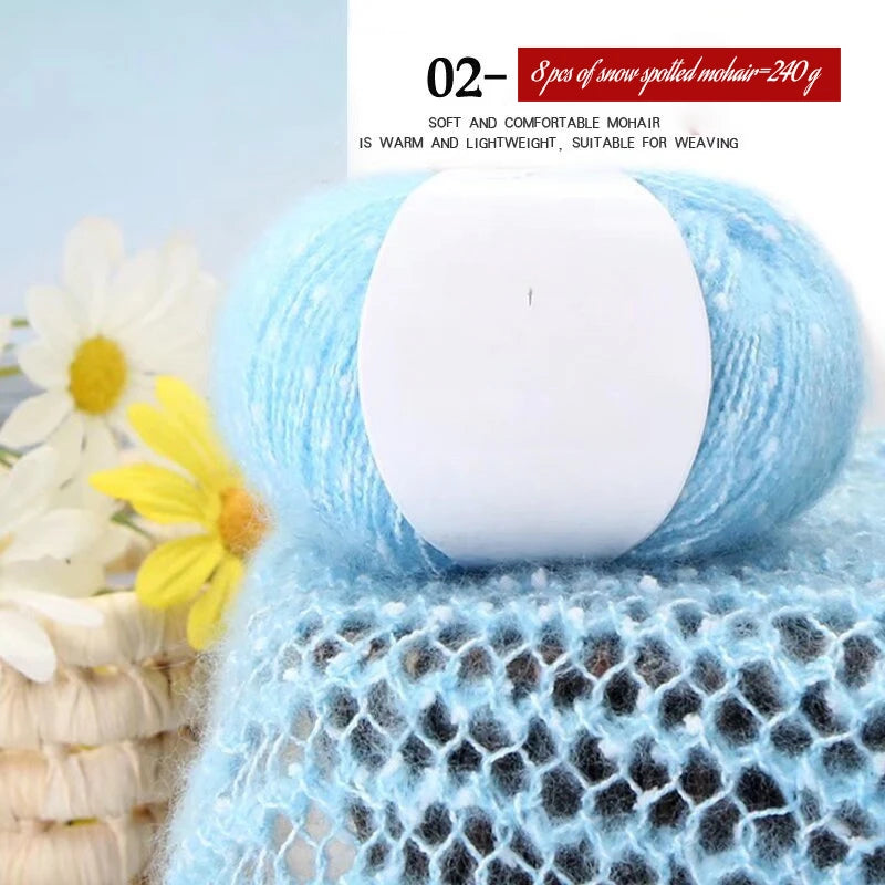 Yarn, Snow-Dot Effect for Knitting Sweaters, Shawls, Headbands & Hats