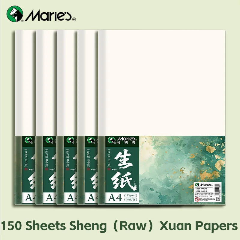 Marie's Rice Paper (Raw) 120 Sheets — Sumi, Ink & Watercolor Painting