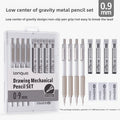 LANGUO Metal Mechanical Pencil Set with Leads & Eraser — 0.3 to 0.9mm
