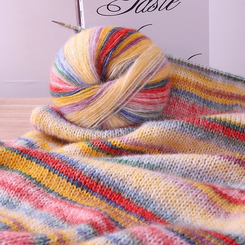 Yarn, Rainbow Gradient for Handmade Coats, Sweaters, Gloves & Shawls