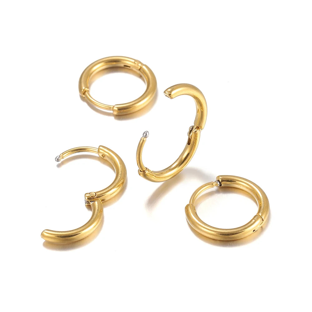 Earring Components Stainless Steel Circle Hoop Earrings Gold DIY Jewelry Making