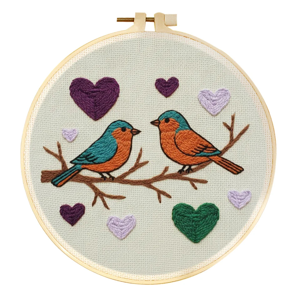 Punch Needle Kit, Hummingbird Love Design for Handmade Wall Decor & Gifts