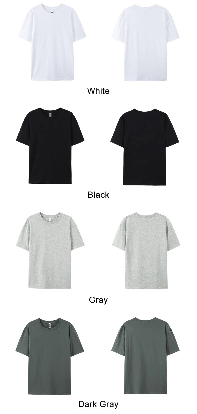 T-Shirt Unisex Solid Color 100% Cotton Loose Fit Short Sleeve Candy Color Tee