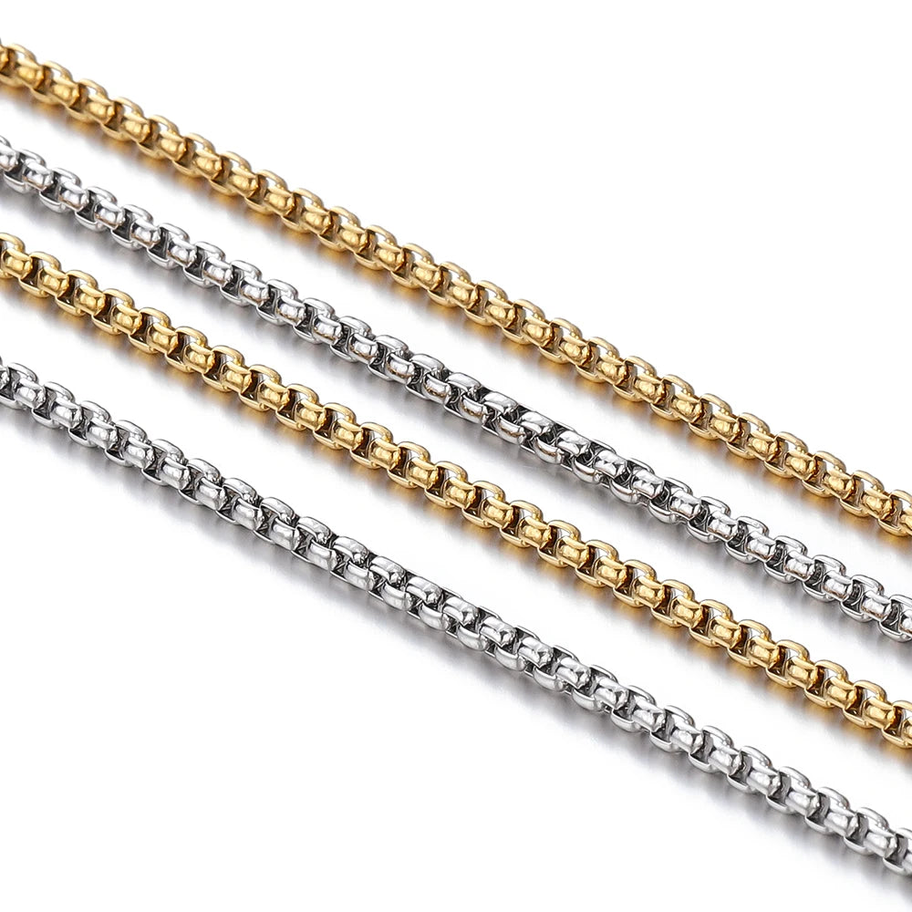 Metal Beads . Stainless Steel Square Link Chains Necklace for DIY Jewelry Making